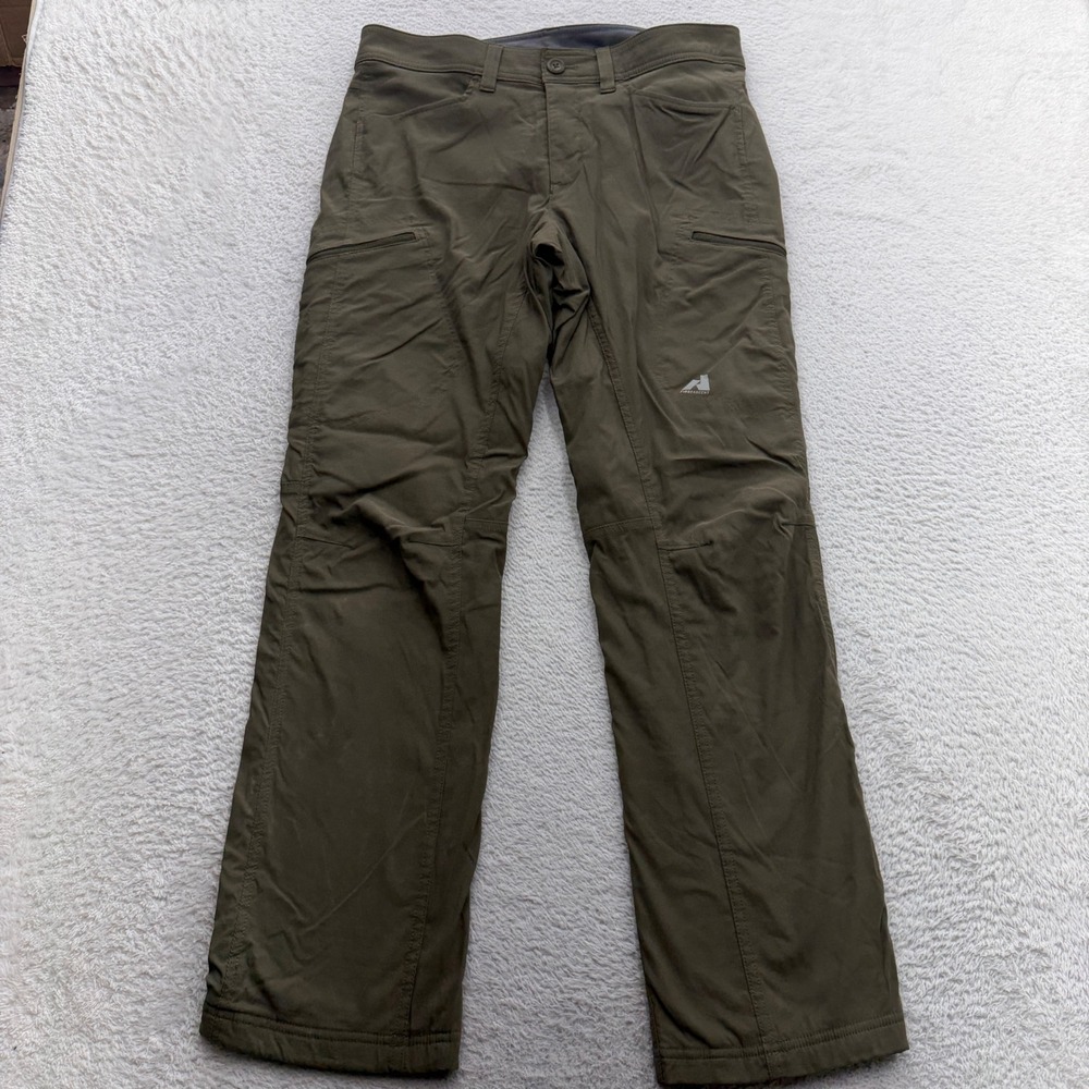 Eddie Bauer First Ascent Guide Pro Fleece Lined Pants Mens 33x32 Olive Green
